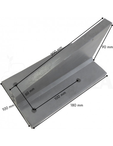 Taco apoyo abanico en T 180x100 máquina de almendras