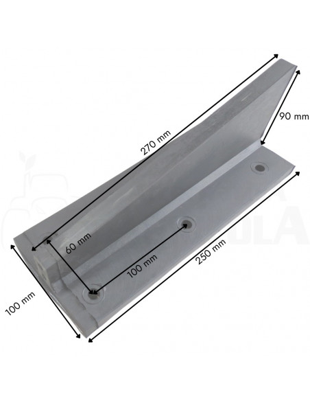 Taco apoyo abanico en T 180x100