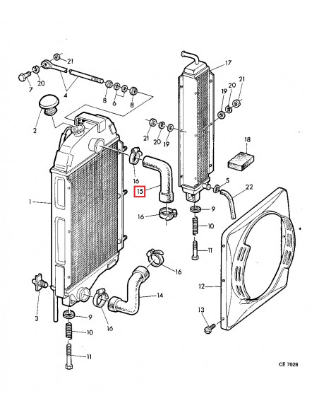 Manguito superior radiador tractor John Deere L31795