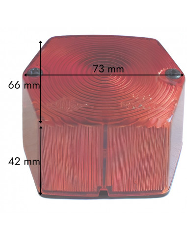 Piloto rojo rectangular Rinder 893