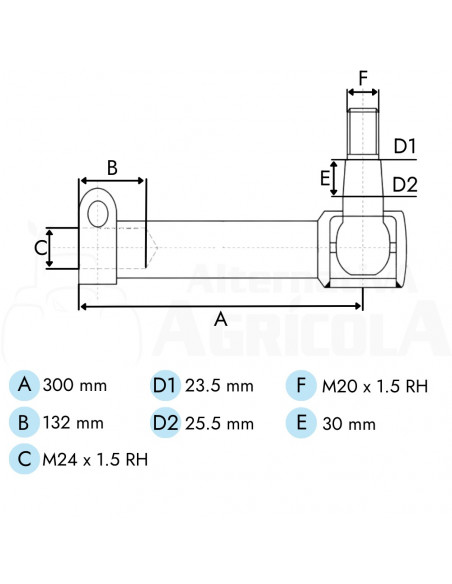 Rótula dirección derecha tractor John Deere Series 40