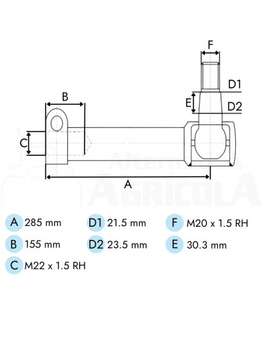 Rótula Dirección con brida Tractor John Deere Serie 6000 4 Cilindros con APL2025