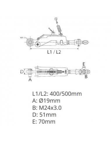 Tensor lateral horizontal automático tractor John Deere Serie 6010, 7000, 7030