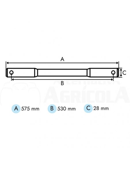 Eje flexible control profundidad Ø 28 mm 575 mm longitud tractor John Deere