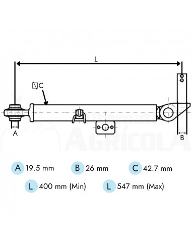 Tensor brazo telescópico completo New Holland y Case