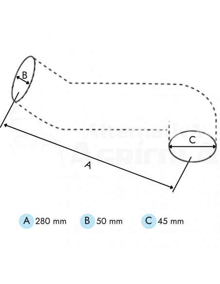 Manguito inferior radiador tractor John Deere Serie 50, 55 varios modelos