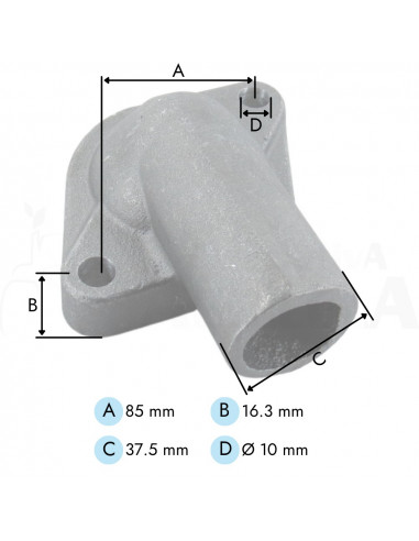 Tapa Caja de codo 90ºC Termostato tractor John Deere T23620
