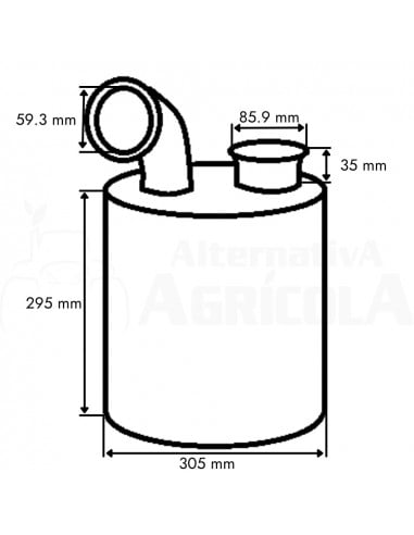 Silencioso de escape Tractores John Deere 6600, 6800 y 6900