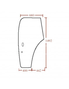 Cristal puerta izquierda abombada tintada tractores Ford y Fiat