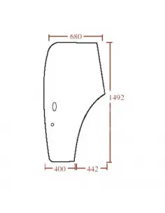 Cristal puerta izquierda abombada tintada tractores Ford y Fiat