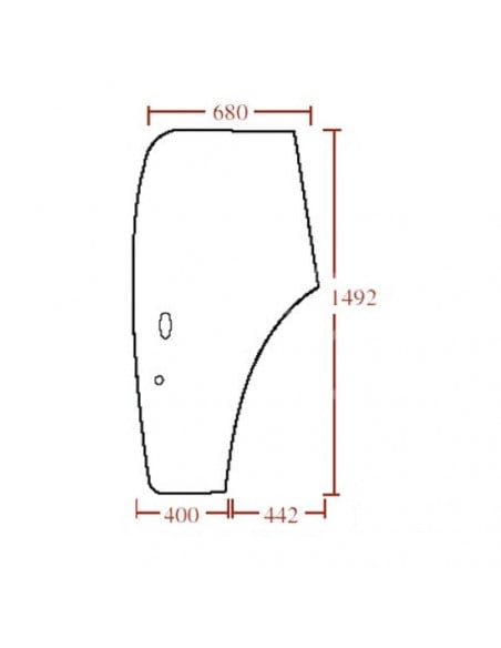 Cristal puerta izquierda abombada tintada tractores Ford y Fiat