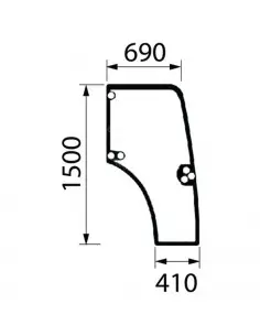 Cristal Puerta Derecha Tractores New Holland Series T4000 y TN