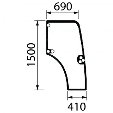 Cristal Puerta Derecha Tractores New Holland Series T4000 y TN