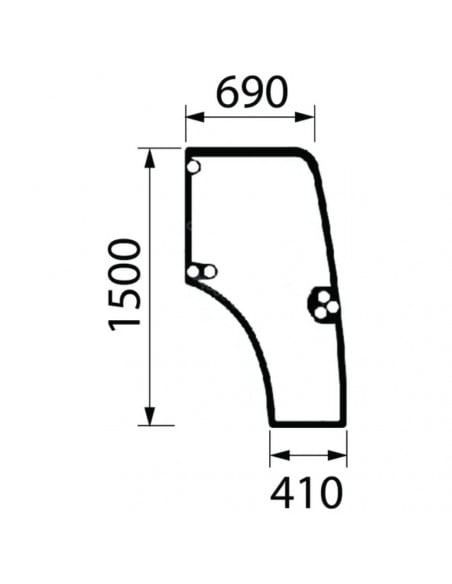 Cristal Puerta Derecha Tractores New Holland Series T4000 y TN