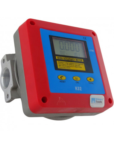 Cuentalitros digital de gasoil metálico tomas de 1"