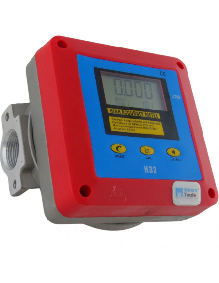 Cuentalitros digital de gasoil metálico tomas de 1"