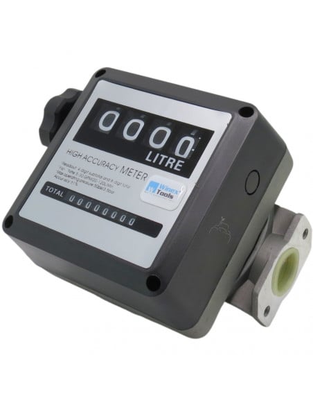 Cuentalitros de gasoil 4 dígitos aluminio tomas de 1"