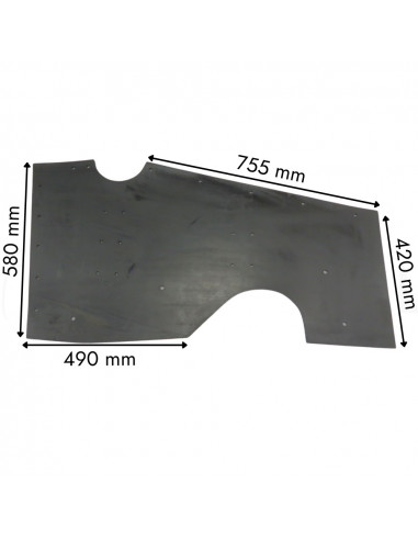 Faldeta máquina almendra cierre tronco Solano delantera 5 cm más larga