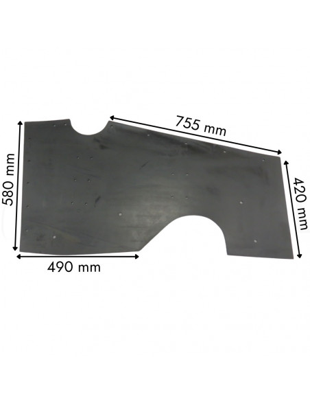 Faldeta máquina almendra cierre tronco Solano delantera 5 cm más larga