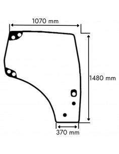 Cristal Puerta Derecha Tractores Agricolas Case IH MXU y New Holland TSA