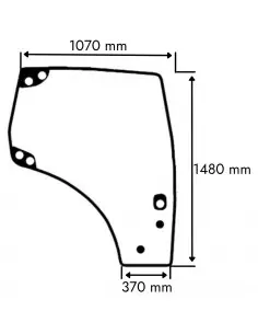 Cristal Puerta Derecha Tractores Agricolas Case IH MXU y New Holland TSA
