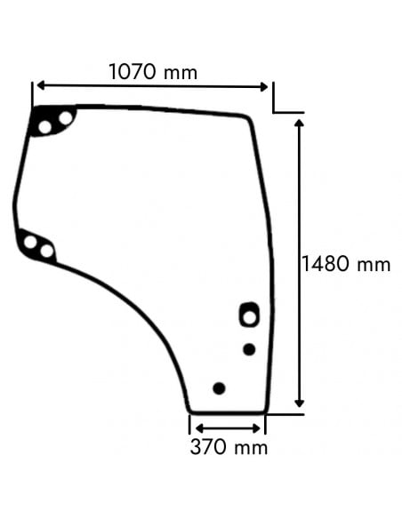 Cristal Puerta Derecha Tractores Agricolas Case IH MXU y New Holland TSA