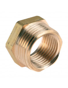 Reducción Macho 1/2" a Hembra 1/4" en Latón.