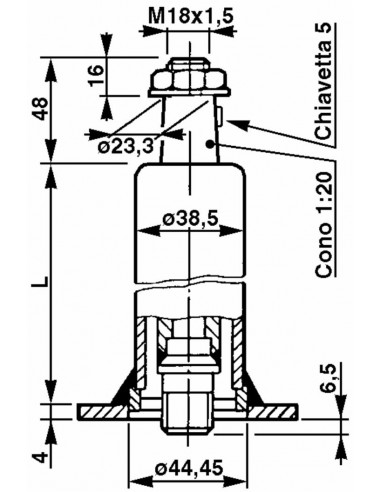 Columna caña de dirección para orbitrol 519 mm longitud