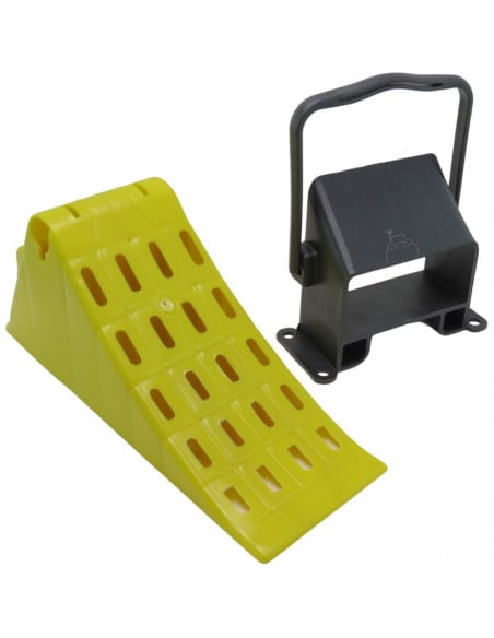 Calzo 135 mm ancho y soporte de plástico para ruedas