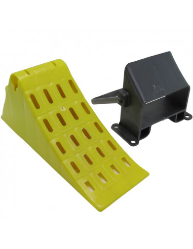 Calzo 135 mm ancho y soporte de plástico para ruedas