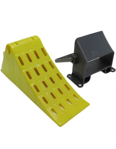 Calzo 135 mm ancho y soporte de plástico para ruedas