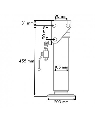 Mozo hidráulico para remolques carga 5000 Kg máximo