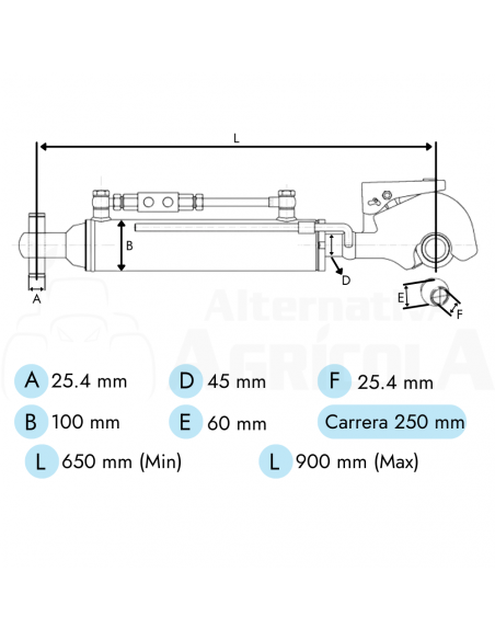 Tercer Punto Hidráulico 45-100/115-250 Enganche rápido - Rótula