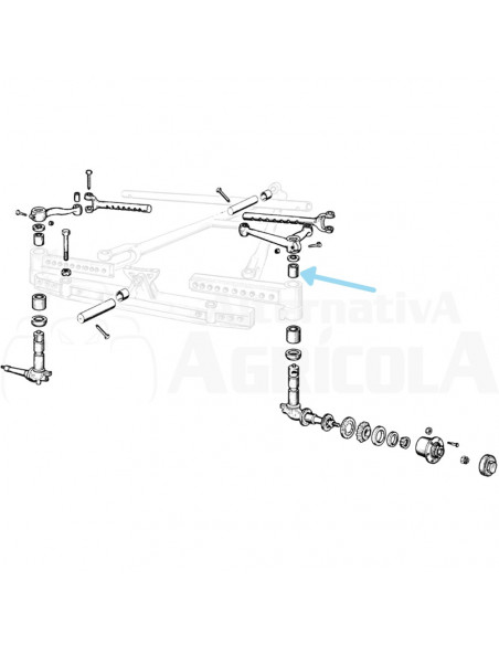 Casquillo bronce Ø 38 x 41 x 50 mm puente delantero Ebro - Kubota