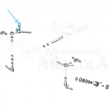 Conjunto bulón + casquillo + engrasador puente delantero Ebro - Kubota