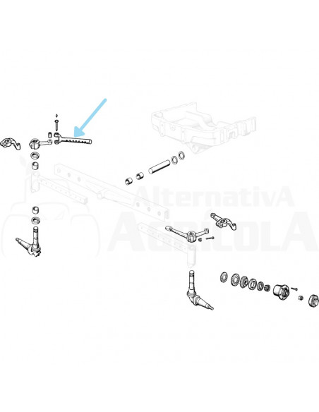 Horquilla regulable 7 muescas Ø 25 mm puente delantero Ebro - Kubota