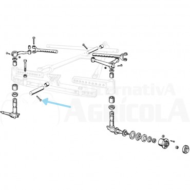 Pasador bulón delantero central puente delantero Ebro - Kubota