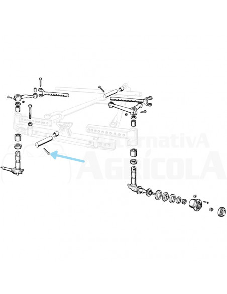 Pasador bulón delantero central puente delantero Ebro - Kubota