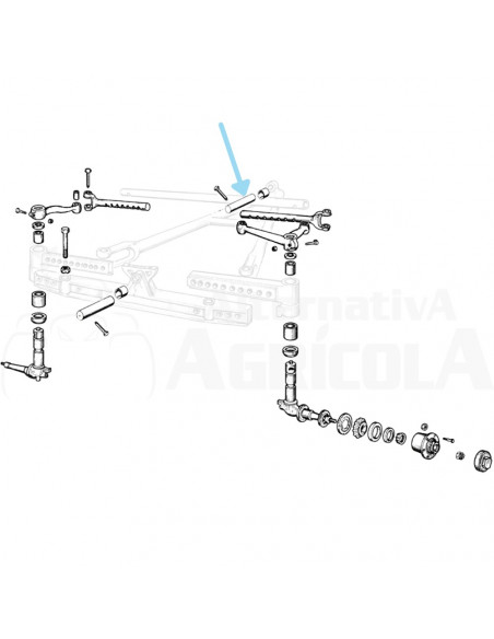 Bulón trasero cárter puente delantero Ebro - Kubota S-55 160