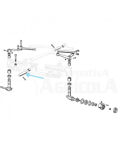 Bulón delantero central puente delantero Ø 34,7 x 149 mm Ebro - Kubota