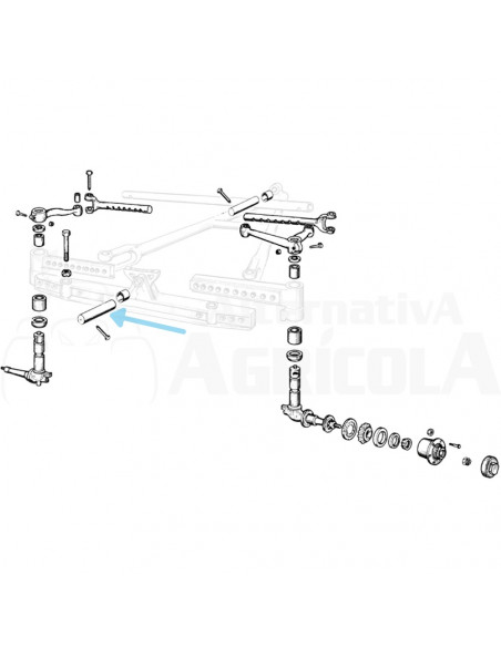 Bulón delantero central puente delantero Ø 34,7 x 149 mm Ebro - Kubota