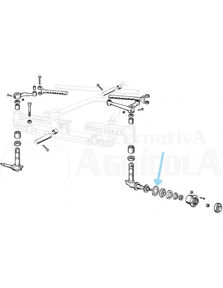 Tuerca almenada puente delantero Ebro - Kubota 34449-ES2B