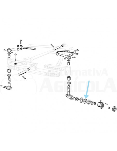Rodamiento rodillos puente delantero Ebro - Kubota