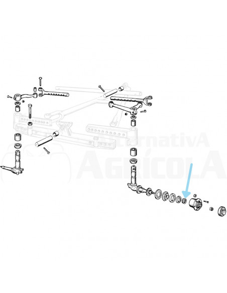Rodamiento rodillos puente delantero Ebro - Kubota
