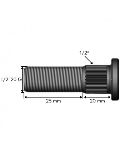 Perno buje mangueta puente delantero Ebro - Kubota E83W-1107