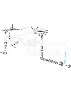 Perno buje mangueta puente delantero Ebro - Kubota E83W-1107