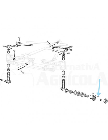 Perno buje mangueta puente delantero Ebro - Kubota E83W-1107