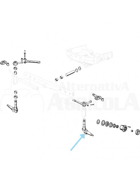 Mangueta izquierda Ebro - Kubota para puente recto
