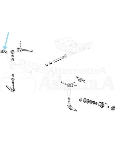 Biela simple derecha Ebro - Kubota para puente recto