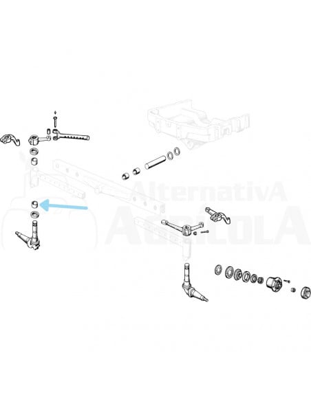 Casquillo bronce original Ø 38 x 43 x 38 mm puente delantero Ebro - Kubota